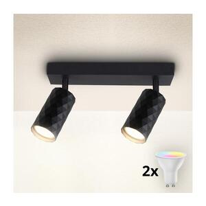 BRILAGI - LED RGBW stmievateľné bodové svietidlo SELE DIAMANT 2xGU10/4, 8W/230V čierna BG2853+2xAI2382 vyobraziť
