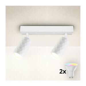 BRILAGI - LED RGBW stlmiteľné bodové svietidlo SELE DIAMANT 2xGU10/4, 8W/230V biele BG2854+2xAI2382 vyobraziť