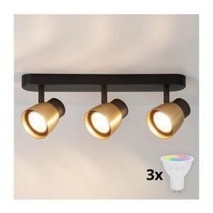 BRILAGI - LED RGBW stmievateľné bodové svietidlo NUGGET 3xGU10/4, 8W/230V čierna/zlatá BG3441+3xAI2382 vyobraziť