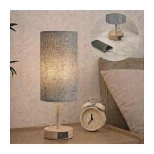 BRILAGI - Stolná lampa s USB portom TABLON 1xE27/25W/230V dub/béžová/sivá BG3675+BG3683 vyobraziť