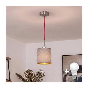 BRILAGI - LED luster na lanku NUBILA 1xE27/60W/230V pr. 14 cm červená/šedá EG32516+BG1582 vyobraziť