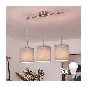 BRILAGI - LED luster na lanku NUBILA 3xE27/60W/230V sivý EG32521+3xBG1582 vyobraziť