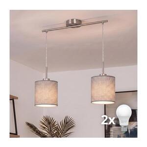 BRILAGI - LED luster na lankách NUBILA 2xE27/60W/230V sivá EG32519+2xBG1582 vyobraziť