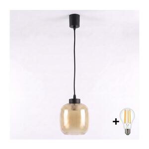 BRILAGI - LED luster na lanku R GLASS 1xE27/60W/230V pr. 14 cm čierna/dymová hnedá NSTK7765+TK6439A vyobraziť