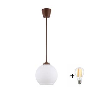 BRILAGI - LED luster na lanku RETRO GLASS 1xE27/60W/230V pr. 15 cm hnedá/biela NSTK7432+TK8611A vyobraziť