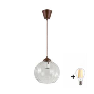 BRILAGI - LED luster na lanku RETRO GLASS 1xE27/60W/230V priemer 25 cm hnedá/číra NSTK7491+TK8611A vyobraziť