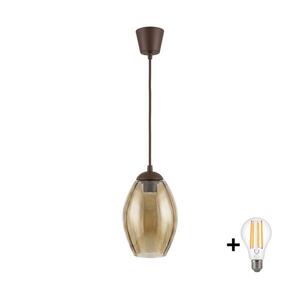 BRILAGI - LED luster na lankách R GLASS 1xE27/60W/230V pr. 17 cm hnedá/dymovo-béžová NSTK7499+TK8611A vyobraziť
