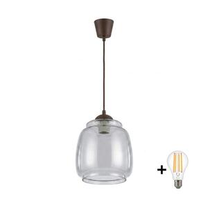 BRILAGI - LED luster na lanku R GLASS 1xE27/60W/230V pr. 26 cm hnedá/dymová sivá NSTK7417+TK8611A vyobraziť
