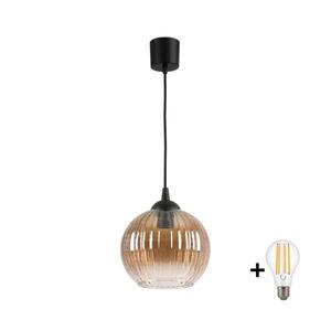 BRILAGI - LED závesné svietidlo na lanku R GLASS 1xE27/60W/230V priemer 18 cm čierna/dýmovo-hnedá NSTK7482+TK6439A vyobraziť