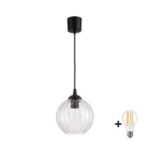BRILAGI - LED luster na lanku RETRO GLASS 1xE27/60W/230V pr. 18 cm čierna/číra NSTK7485+TK6439A vyobraziť