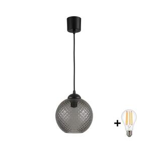 BRILAGI - LED luster na lankovom vedení R GLASS 1xE27/60W/230V priemer 18 cm čierna/dymovo sivá NSTK7466+TK6439A vyobraziť