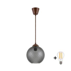 BRILAGI - LED luster na lanku R GLASS 1xE27/60W/230V pr. 18 cm hnedá/dymová šedá NSTK7466+TK8611A vyobraziť