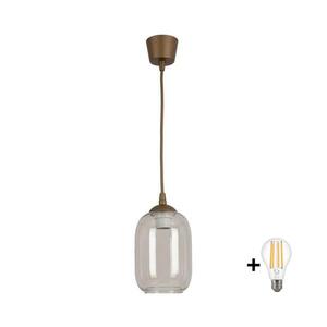 BRILAGI - LED luster na lankách R GLASS 1xE27/60W/230V priemer 14 cm hnedá/dymovo sivá NSTK7757+TK8611A vyobraziť