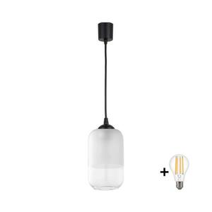 BRILAGI - LED luster na lanku RETRO GLASS 1xE27/60W/230V, priemer 14 cm, čierna/biela NSTK7777+TK6439A vyobraziť