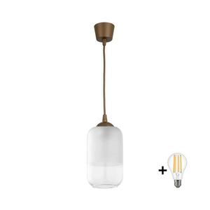 BRILAGI - LED závesné svietidlo na lanku RETRO GLASS 1xE27/60W/230V pr. 14 cm hnedá/biela NSTK7777+TK8611A vyobraziť