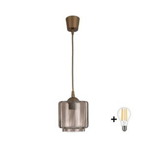 BRILAGI - LED luster na lanku R GLASS 1xE27/60W/230V priemer 15 cm hnedá/dymovo-béžová NSTK7399+TK8611A vyobraziť