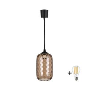 BRILAGI - LED luster na lanku R GLASS 1xE27/60W/230V pr. 14 cm čierna/dymová hnedá NSTK7702+TK6439A vyobraziť