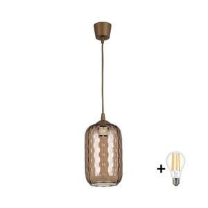 BRILAGI - LED závesný luster na lanku R GLASS 1xE27/60W/230V priemer 14 cm hnedá//dymovo hnedá NSTK7702+TK8611A vyobraziť