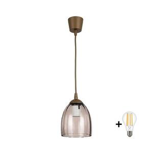 BRILAGI - LED závesný luster na lanku R GLASS 1xE27/60W/230V priemer 17 cm hnedá/zadymená béžová NSTK7393+TK8611A vyobraziť