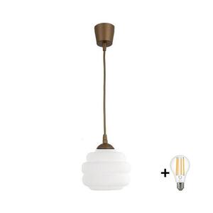 BRILAGI - LED luster na lanku RETRO GLASS 1xE27/60W/230V pr. 20 cm hnedá/biela NSTK7639+TK8611A vyobraziť