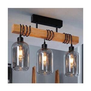 BRILAGI - Prisadený luster WOOD GLASS 3xE27/60W/230V borovica/čierna/dymovo sivá EG44074+3xNSTK7757 vyobraziť