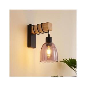 BRILAGI - Nástenné svietidlo WOOD GLASS 1xE27/60W/230V borovica/čierna/dymová béžová EG44078+NSTK7393 vyobraziť