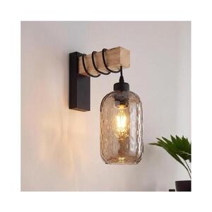 BRILAGI - Nástenné svietidlo WOOD GLASS 1xE27/60W/230V borovica/čierna/dymovo-hnedá EG44078+NSTK7702 vyobraziť