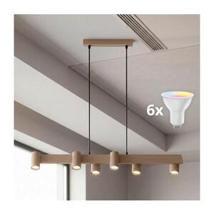 BRILAGI - LED RGBW Stmievateľný luster na lanku SELE 6xGU10/6, 5W/230V béžový BG5273+AI2323 vyobraziť
