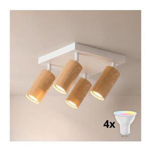 BRILAGI - LED RGBW stmievateľné bodové svietidlo SELE SQUARE 4xGU10/6, 5W/230V biela/dub BG5266+4xAI0589 vyobraziť