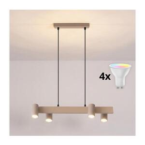 BRILAGI - LED RGBW stmievateľný luster na lanku SELE 4xGU10/6, 5W/230V béžová BG5270+4xAI0589 vyobraziť