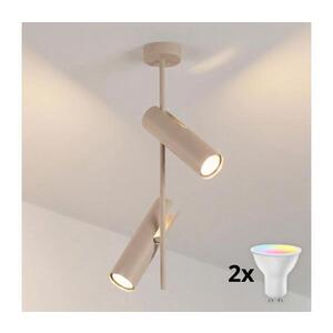 BRILAGI - LED RGBW Stmievateľný luster na tyči BRANCH 2xGU10/6, 5W/230V béžový BG5258+2xAI0589 vyobraziť