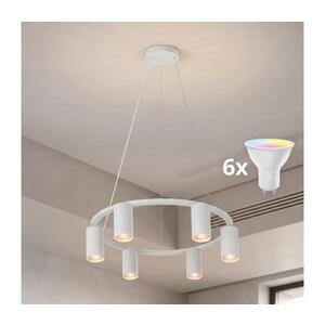 BRILAGI - LED RGBW stmievateľný luster na lanku SELE 6xGU10/6, 5W/230V biela BG5281+AI2323 vyobraziť