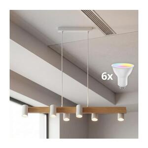 BRILAGI - LED RGBW Stmievateľný luster na lanku SELE 6xGU10/6, 5W/230V biela/dub BG5275+AI2323 vyobraziť