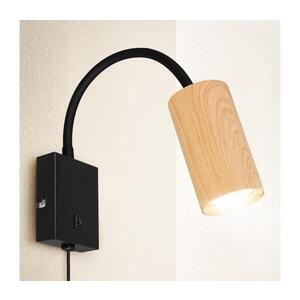 BRILAGI - Flexibilná nástenná lampa SELE 1xGU10/30W/230V čierna/dubový dekor WO-W10-OEM vyobraziť