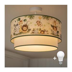 BRILAGI-LED Detské prisadené stropné svietidlo BOBO 1xE27/60W/230V pr. 40 cm krémové / zelené / džungľa 8590828051299 vyobraziť