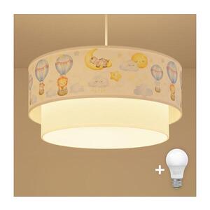 BRILAGI - LED detský luster na lanku BOBO 1xE27/60W/230V pr.40 cm biela/béžová/s motívom zvierat 8590828051183 vyobraziť