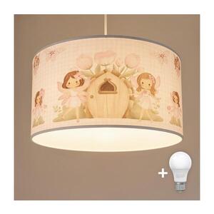 BRILAGI - LED detský luster na lanku BOBO 1xE27/60W/230V pr. 35 cm ružová s motívom víl 8590828051374 vyobraziť