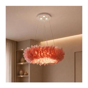 BRILAGI - LED luster na lankách FEATHER 3xE27/40W/230V + 3xLED/3W pr. 50 cm ružová BRI940 vyobraziť