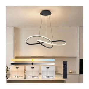 BRILAGI - LED stmievateľný luster na lanku INFINITY LED/80W/230V 80x80 cm čierny + diaľkové ovládanie BRI908 vyobraziť
