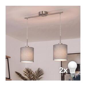 BRILAGI - LED luster na lanku NUBILA 2xE27/60W/230V svetlosivý EG32519+2xBG2454 vyobraziť