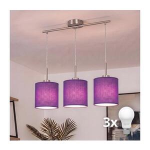 BRILAGI - LED luster na lanku NUBILA 3xE27/60W/230V fialový EG32521+3xBG1580 vyobraziť