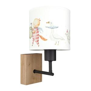 BRILAGI - Nástenná lampa BOBO WOOD 1xE27/25W/230V dub/čierna/biela/zvieratká BG1561+BG5576 vyobraziť