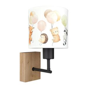 BRILAGI - Nástenné svietidlo BOBO WOOD 1xE27/25W/230V dub/čierna/biela/zvieratká BG1561+BG5577 vyobraziť