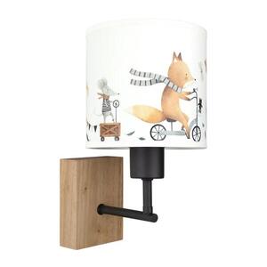 BRILAGI - Nástenné svietidlo BOBO WOOD 1xE27/25W/230V dub/čierna/biela/zvieratká BG1561+BG5578 vyobraziť