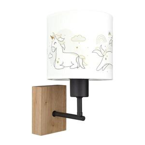 BRILAGI - Nástenná lampa BOBO WOOD 1xE27/25W/230V dub/čierna/biela/jednorožce BG1561+BG5579 vyobraziť
