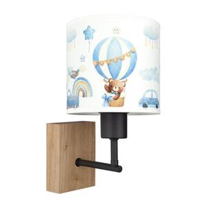 BRILAGI - Nástenná lampa BOBO WOOD 1xE27/25W/230V dub/čierna/biela/modrá/medvedíky BG1561+BG5585 vyobraziť