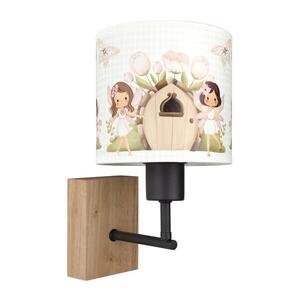 BRILAGI - Nástenné svietidlo BOBO WOOD 1xE27/25W/230V dub/čierna/biela/ružová/víly BG1561+BG5586 vyobraziť