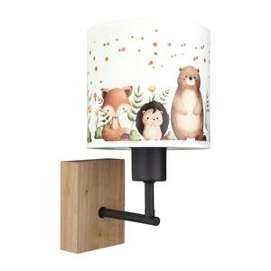 BRILAGI - Nástenné svietidlo BOBO WOOD 1xE27/25W/230V dub/čierna/biela/so zvieratkami BG1561+BG5587 vyobraziť