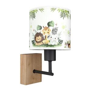 BRILAGI - Nástenná lampa BOBO WOOD 1xE27/25W/230V dub/čierna/biela/zelená/džungľa BG1561+BG5588 vyobraziť