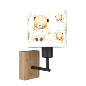 BRILAGI - Nástenná lampa BOBO WOOD 1xE27/25W/230V dub/čierna/biela/medvedíky BG1561+BG5590 vyobraziť